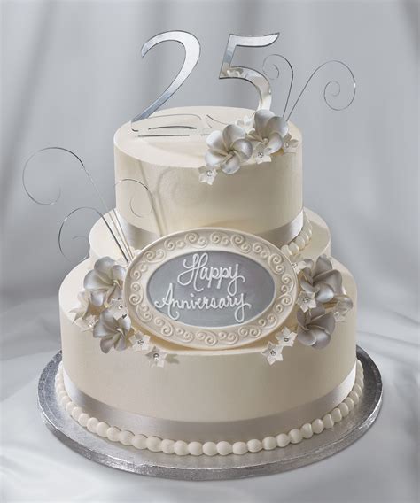 Silver Anniversary 25th Wedding Anniversary Cakes Silver Wedding
