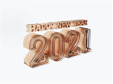 Premium Photo Happy New Year 2021 Golden Bold Letters Isolated On White