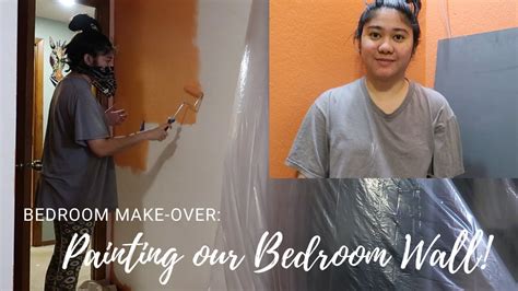 Painting Our Bedroom Wall Bedroom Make Over Youtube