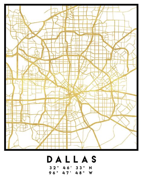 Dallas Texas City Street Map Art Digital Art By Emiliano Deificus