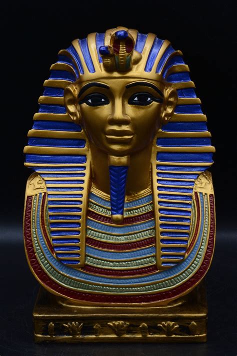 Unique Ancient Egyptian King Tutankhamun Hand Painted Heavy Etsy