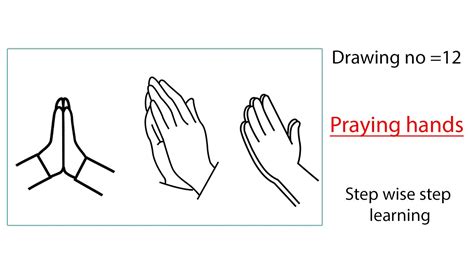 🔴 How To Draw 3 Different Types Of Praying Hands Easily Namaste Hands