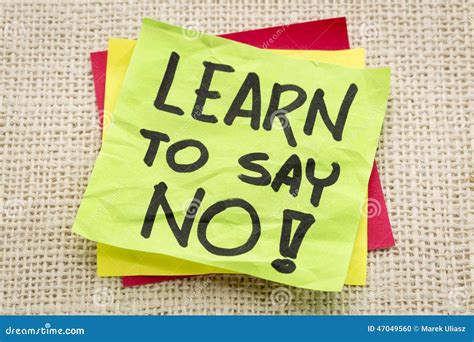 Learn To Say No Advice Stock Photo Image Of Handwriting 47049560