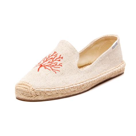 Lyst Soludos Embroidered Canvas Espadrilles In Natural