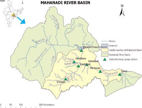 Index Map Of The Middle Reaches Of Mahanadi River Basin Showing