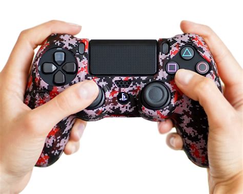 Red Digital Camo By Proflex Ps4 Silicone Controller Skin Cover Vgf