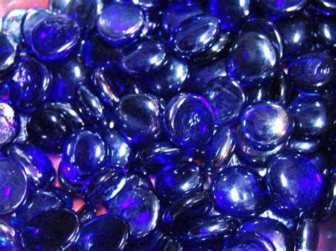 100 Cobalt Blue Crystal Glass Gems Stones Mosaic Tile Flat Marbles Vase