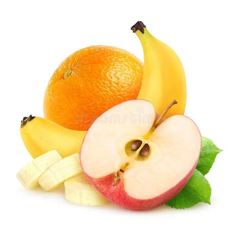 Isolated Apple Banana And Orange Stock Image Image Of Macro Part