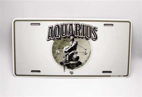 Zodiac Aquarius Metal License Plate Horoscope Astrology Car License Plate Ebay