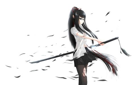 Anime Girl With A Sword Wallpapers Wallpaper Cave