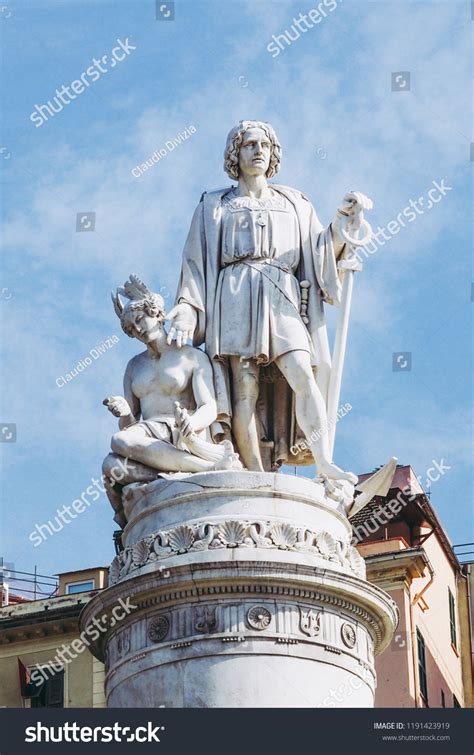 Monument Christopher Columbus Genoa Italy Stock Photo 1191423919