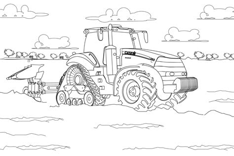 Kolorowanka Traktor Z Prasą Do Druku I Online