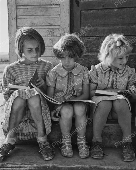Three Girls Reading Vintage X Reprint Of Old Photo Dorothea