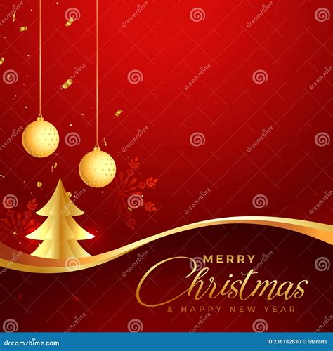 stylish christmas festival card with tree and balls design stock vector illustration of tree