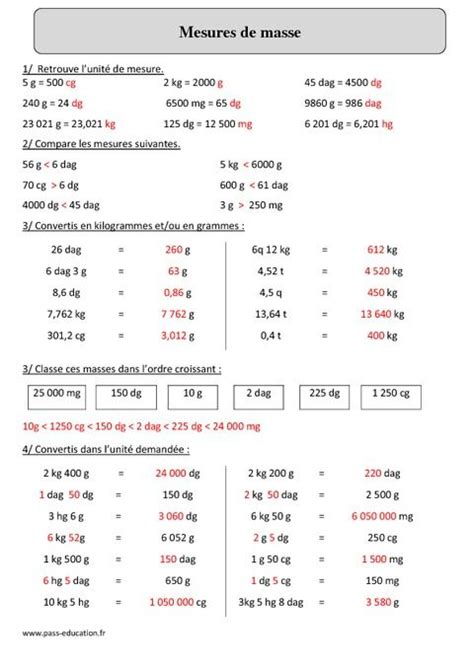 Exercices de conjugaison cm1 a) _ jouons de la flûte à bec. Mesures de masse - Masse g, kg - Cm2 - Exercices avec ...