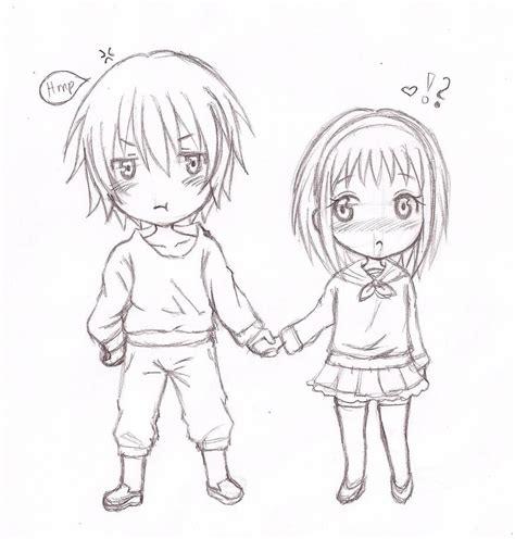 Chibi Couple Holding Hands