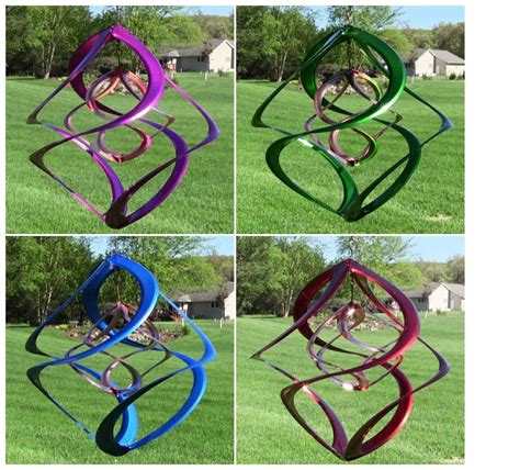 Wind Spinners Metal Double Hanging 14 Cosmix Sculpture Copper For Yard