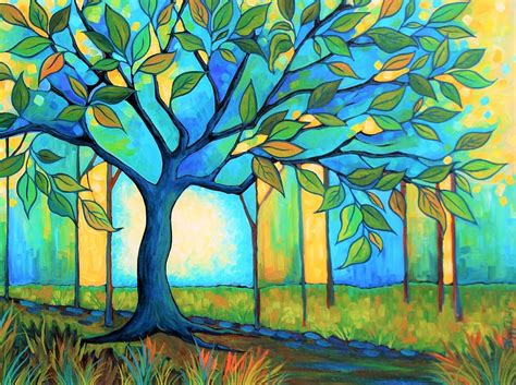Big Blue Tree Painting By Peggy Davis Fine Art America