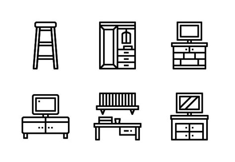 Furniture Outline Icons By Zirsolostudio Outline Icon Design Furniture