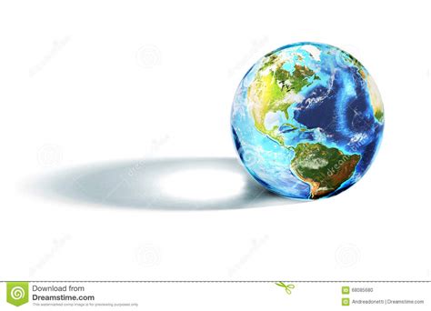 Colorful World Globe Casting A Shadow On White Stock Photo Image Of