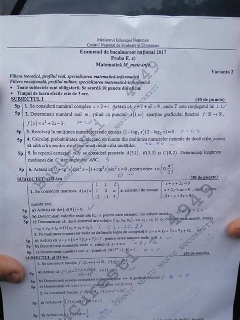 Echipa #diez a făcut o selecție de tot ce a fost exclus de la examenul din 2021 pentru elevii de la profil umanist, dacă vreți să vedeți ce a fost exclus pentru elevii de la profil real, vedeți în această știre citește și. GALERIE FOTO: subiecte matematica m1 mate info - BAC 2017 ...