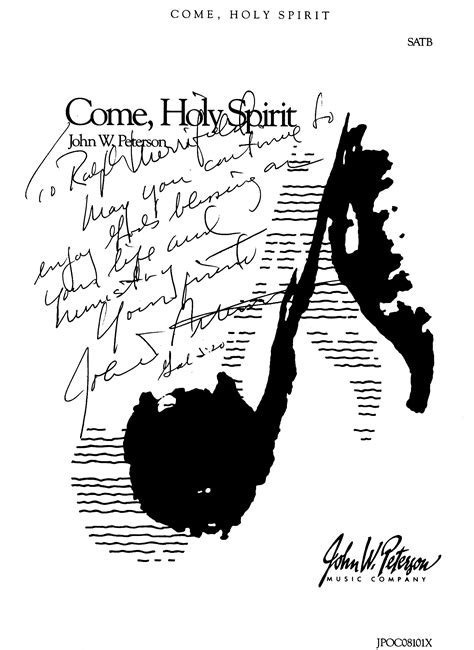 New Hope Music Come Holy Spirit Sheet Music Handwritten Greeting