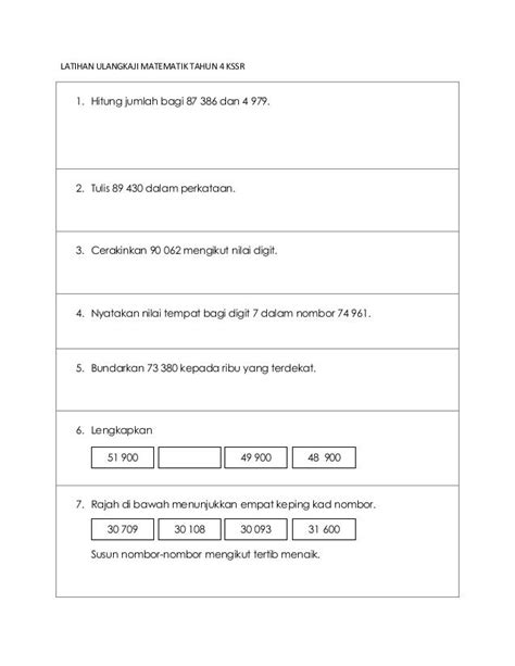 Semoga video2 yang dihasilkan sedikit sebanyak dapat membantu. Himpunan Terbesar Kuiz Matematik Tahun 4 Yang Terbaik Dan ...