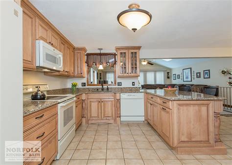 The cabinets have a better natural finish and feature the natural maple wood. Image result for maple cabinets with white appliances ...