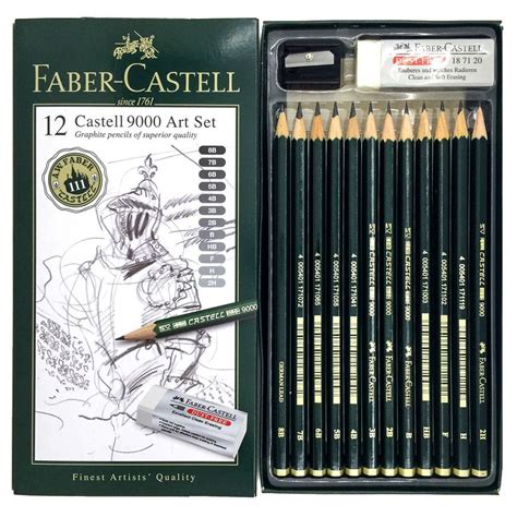 Faber Castell 9000 Art Set 12x Graphite Sketch Pencils 2h 8b Sketching