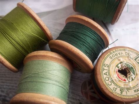 Five Vintage Bobbins Of Green Thread By Sewsattic On Etsy Erin Green