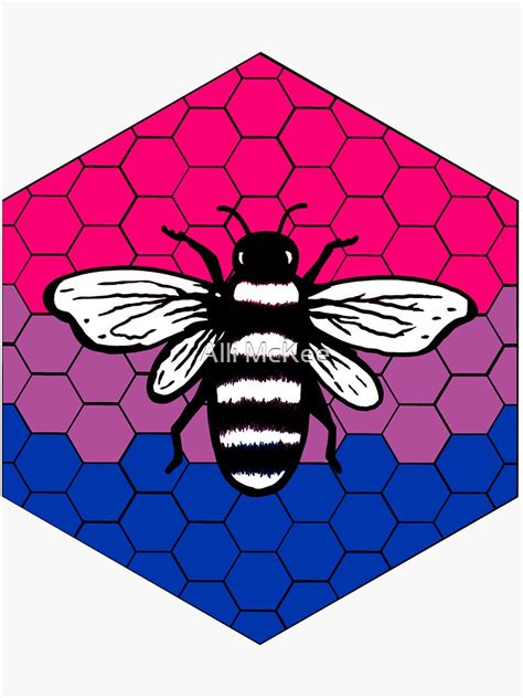 Bi Pride Bee Hive Illustration Sticker By Allimckee Redbubble
