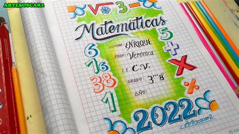 Mira Portada Bonita De Matematica Math Cover Ideas Youtube