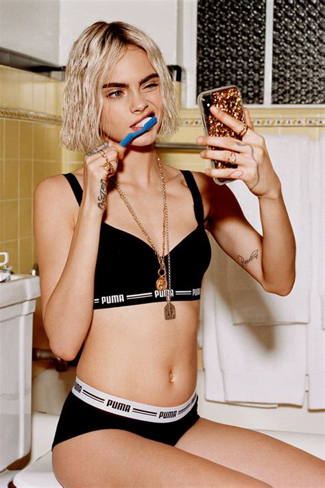 Cara Delevingne Eats In Bed For Puma S Bodywear Campaign