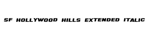 Sf Hollywood Hills Extended Italic Font