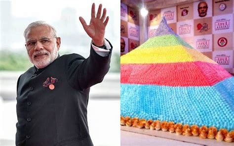 Narendra modi grew up in the indian town of vadnagar, the son of a street merchant. Bakery Makes Record-Breaking Birthday Cake For PM Narendra ...