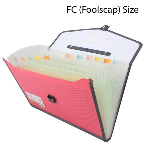 Tranbo Plastic Expanding File Folder With 13 Section Pockets Fc Size Pink