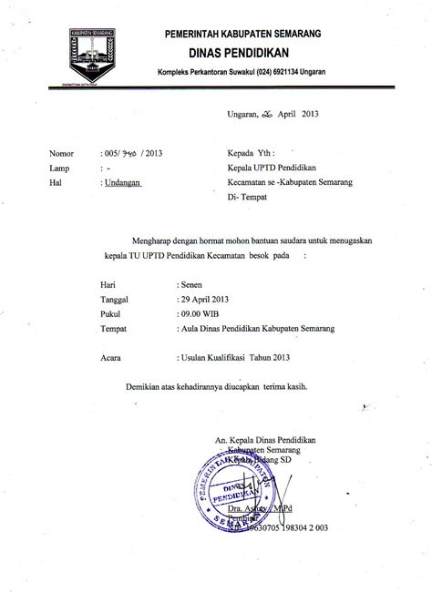 Nah, surat resmi biasa digunakan untuk tujuan acara yang resmi, sedangkan. TENDIK SD KAB. SEMARANG: SURAT DINAS