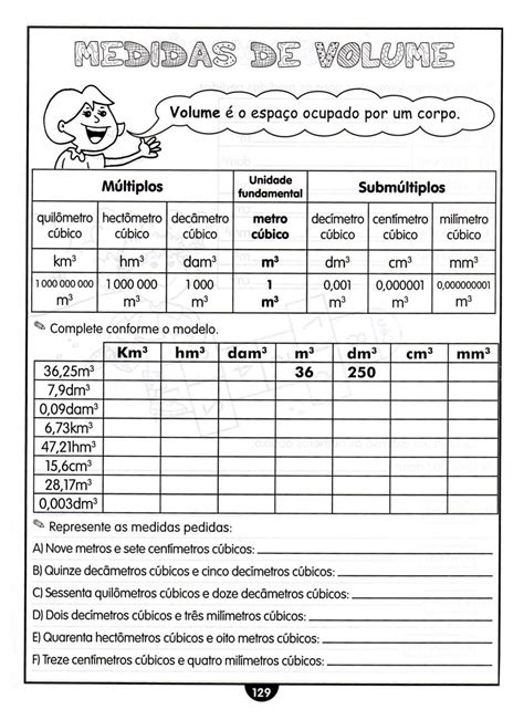 Exercícios Sobre Medidas De Volume 6 Ano Com Gabarito Sobre Isso