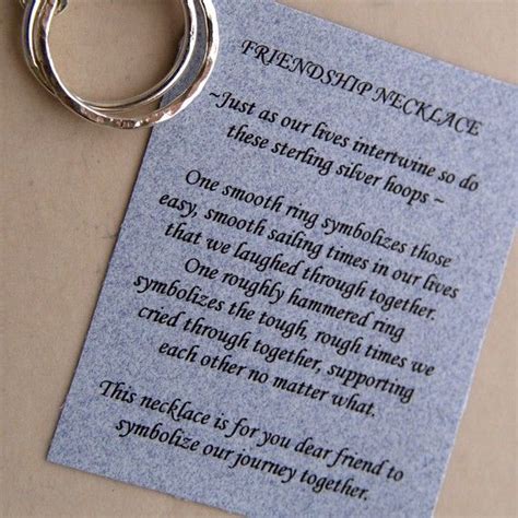 Friendship Journey Sterling Silver Necklace With Poem Best Etsy