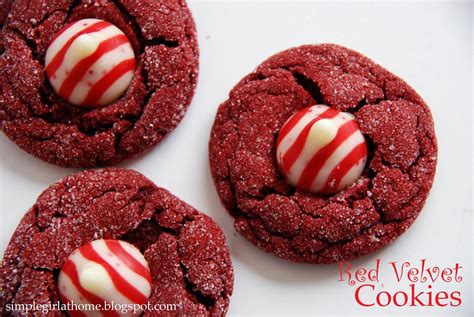 Red Velvet Peppermint Kiss Cookies
