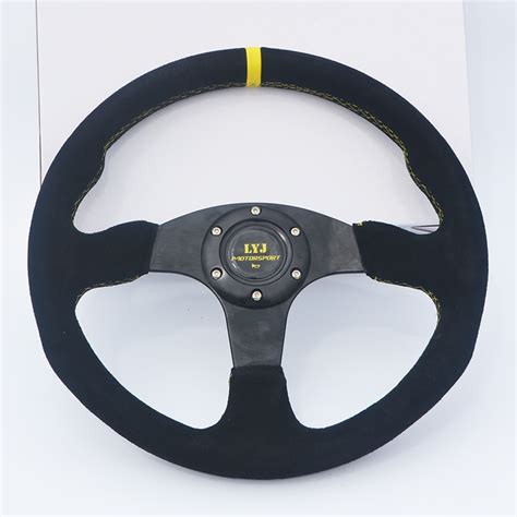 Buy 350mm Racing Car Steering Wheel Universal Suede