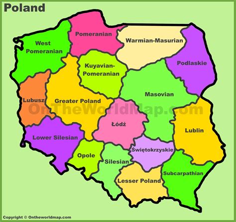 Administrative Divisions Map Of Poland Ontheworldmap