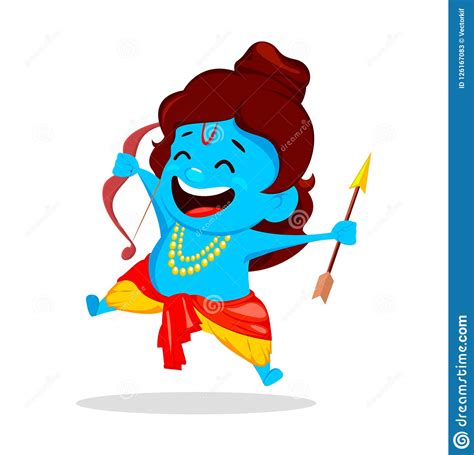 Lord rama, son of king dashrath is sent for exile for 12 years. Lord Rama In Ram Navami Background Cartoon Vector ...