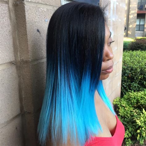 Black To Sky Blue Ombre Hair Colors Ideas