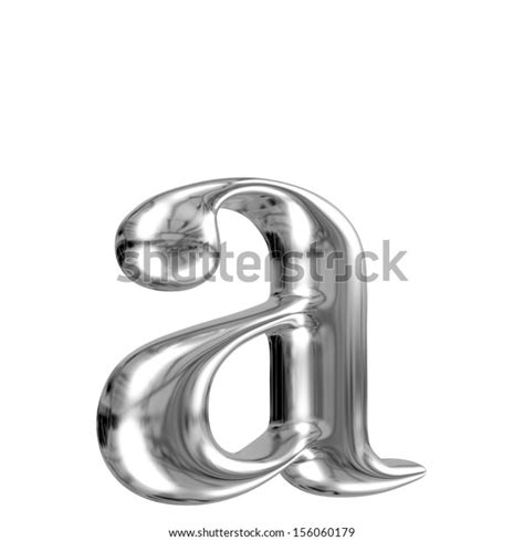Metal Lowercase Letter Chrome Solid Alphabet Stock Illustration