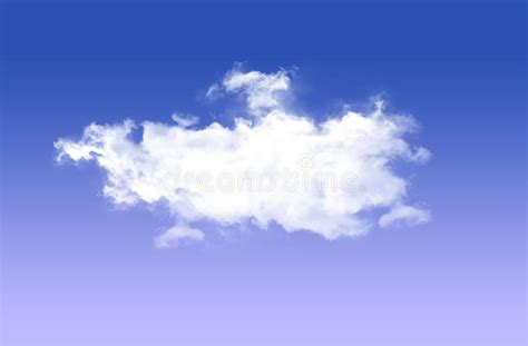 Single Cloud Over Blue Background Stock Illustration