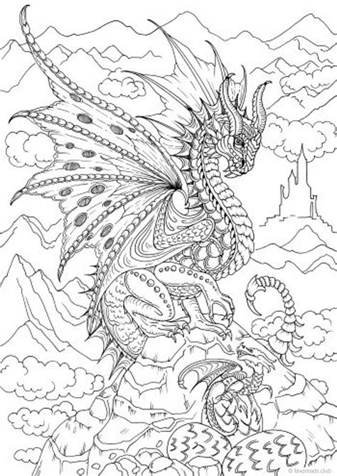 Dragons Page De Coloriage Adulte Imprimable De Favorreads Pages De