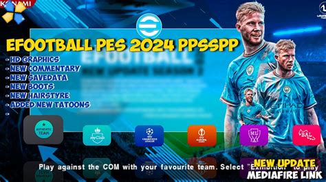 EFootball PES 2024 PPSSPP 600MB Patch Kits 24 Transfers Europa Teams