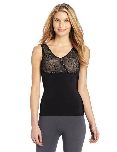 Heavenly Shapewear Contrast Lace Medium Compression Camisole Tank Top