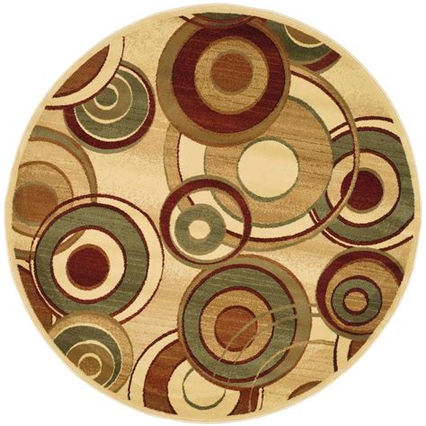 8 feet round burgundy rug: Safavieh Lyndhurst Ivory/Multi 7 ft. x 7 ft. Round Area ...
